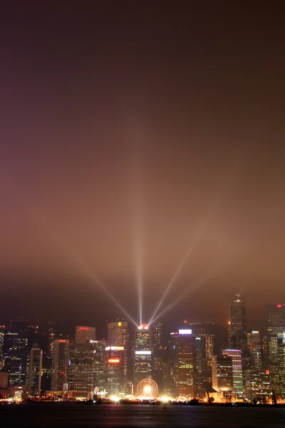 香港のスカイライン、光のシンフォニー — ストック写真