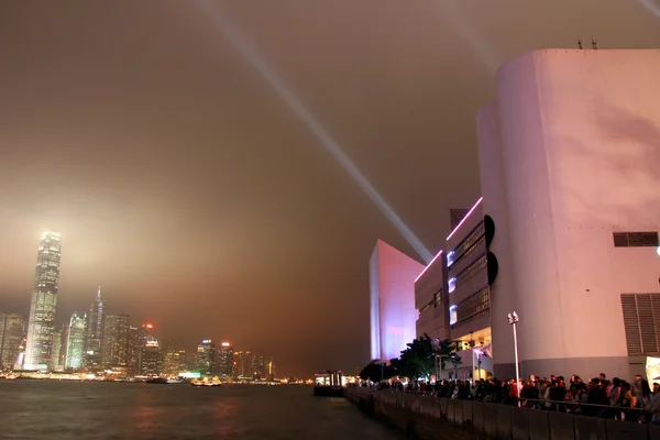 香港のスカイライン、光のシンフォニー — ストック写真