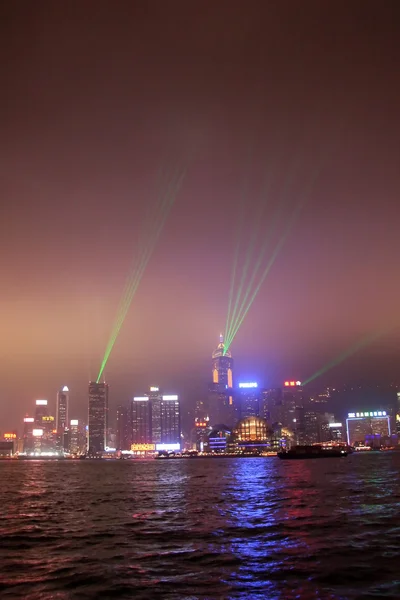 Панораму Гонконга, симфония света — стоковое фото