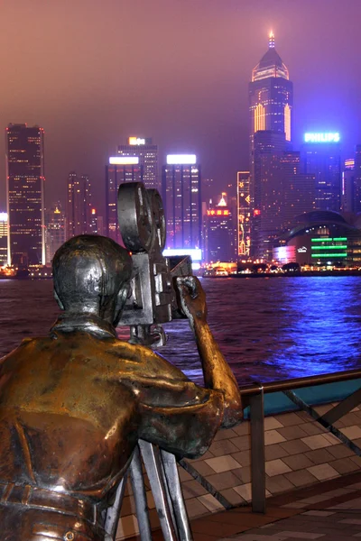 Статуя оператора - Аллея звезд, Гонконг — стоковое фото