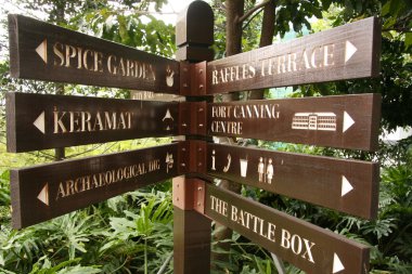 Sign - Fort Canning Park, Singapore clipart