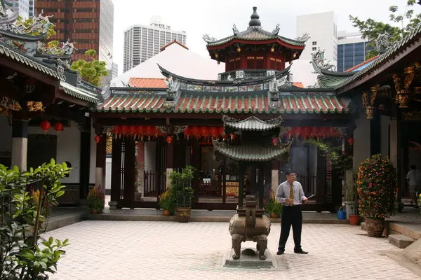 Thian hock keng templet, singapore — Stockfoto