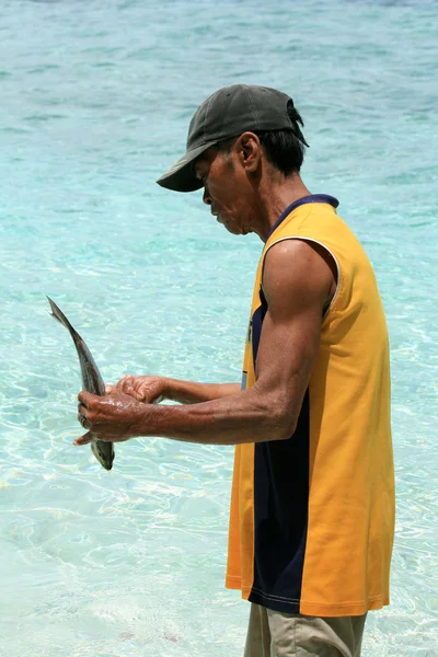 Pescatore locale - El Nido, Filippine — Foto Stock