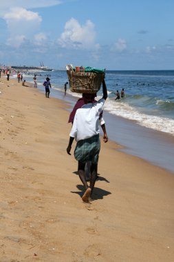 sepet başına - marina beach, chennai, Hindistan