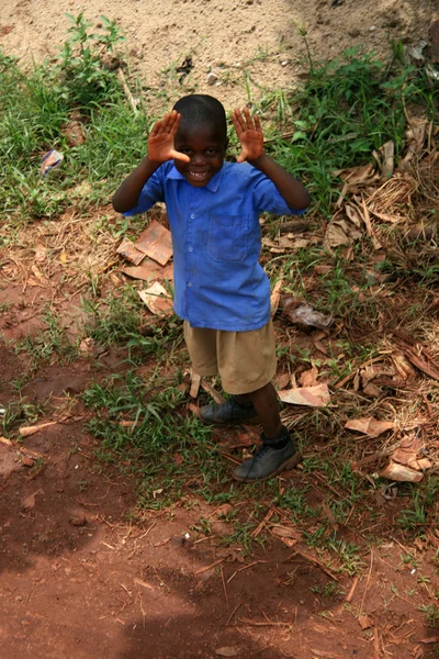 学校男孩-乌干达、 非洲 — 图库照片