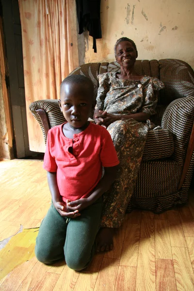 Stock image African Girl and Grandma - Uganda, Africa