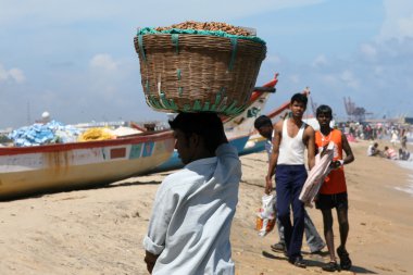 sepet başına - marina beach, chennai, Hindistan