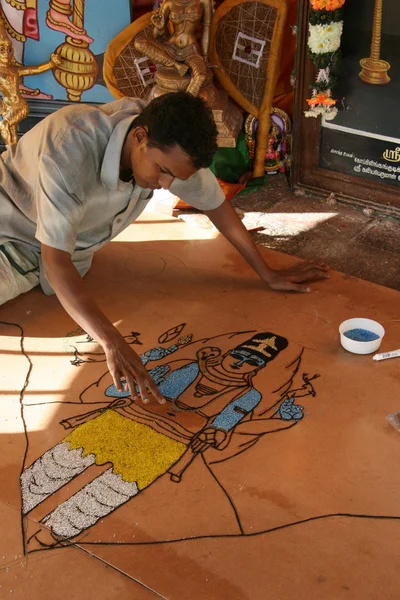 Artista Tempio di Kapaleeshwar, Chennai, India — Foto Stock