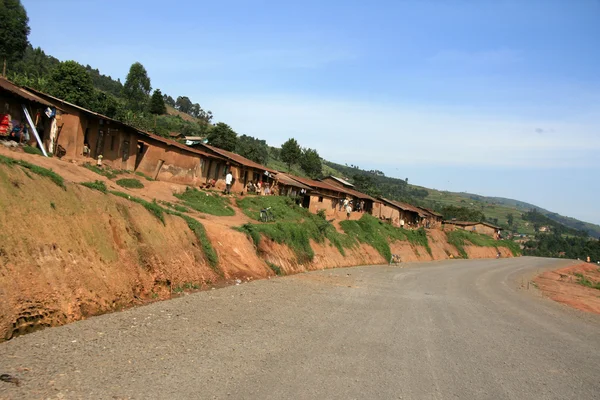 Kisoro - uganda, Afrika üzerinden yol leading sarma — Stok fotoğraf