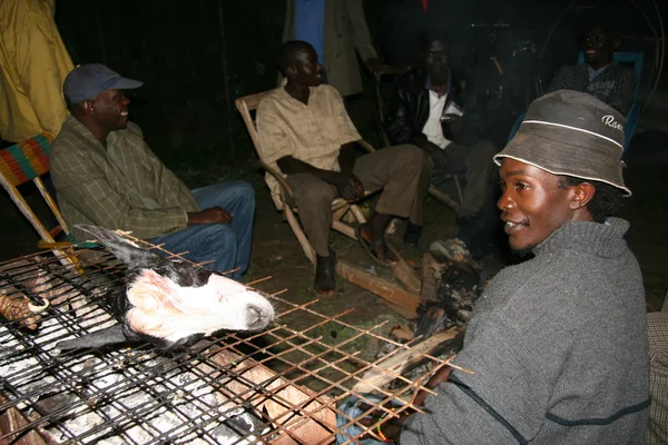 BBQ - Fresh Goat, Uganda — Stock Photo, Image