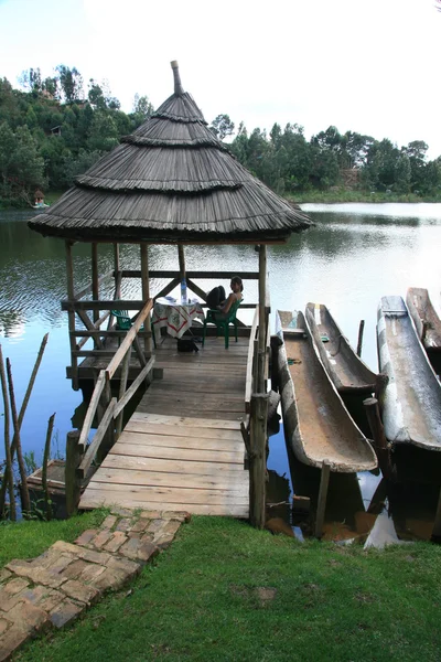 stock image Boat Jetty - Lake Bunyoni - Uganda, Africa