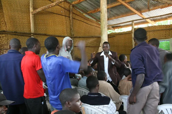 stock image Crowd Watching Football in Uganda, Africa