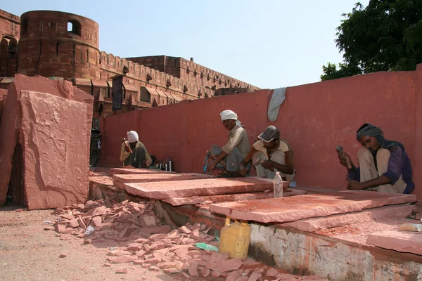Lavoratori Agra Fort, Agra, India — Foto Stock