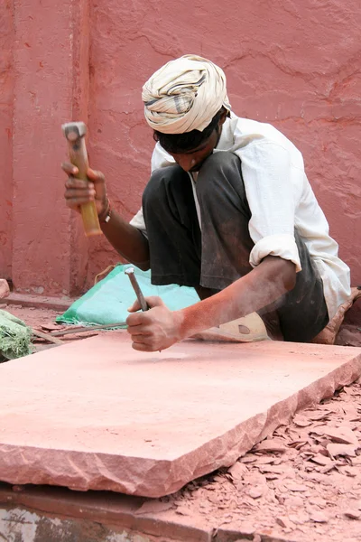 İşçiler - Agra Kalesi, Agra, Hindistan — Stok fotoğraf
