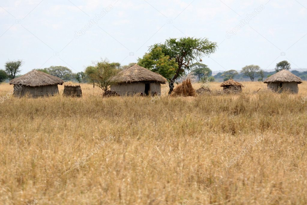 Mud Hut Village - Tarangire National Park. Tanzania, Africa
