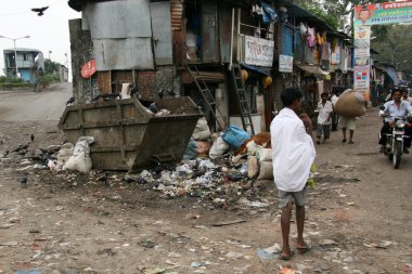 gecekondu bombaby, mumbai, Hindistan