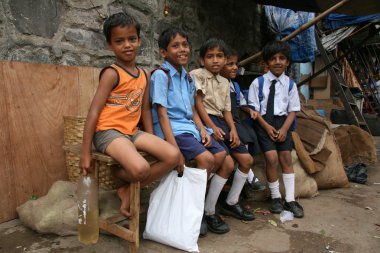 gecekondu bombaby, mumbai, Hindistan