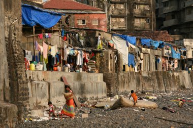 Housing Poverty - Banganga Village, Mumbai, India clipart