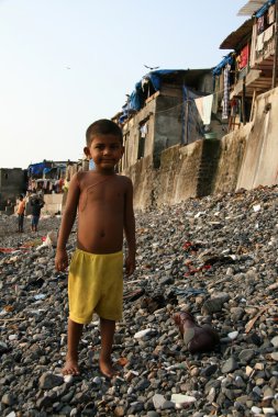 sokak çocukları - banganga Köyü, mumbai, Hindistan