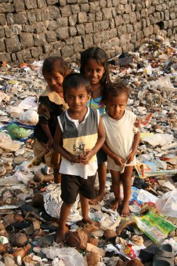 Street Children - Banganga Village, Mumbai, India clipart