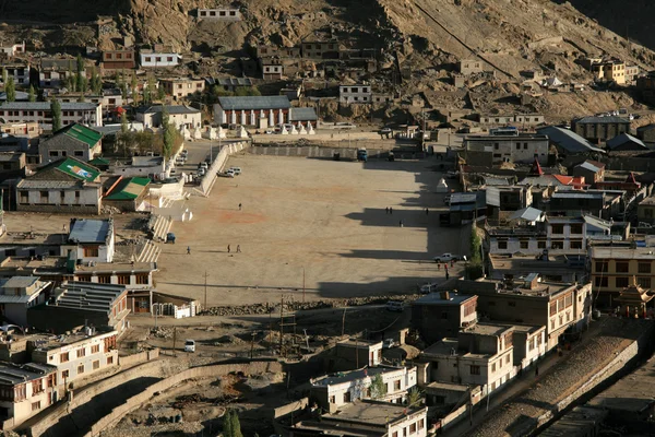 Nézd át Leh, a kastély, a hegy tetején, az indiai Ladakh — Stock Fotó