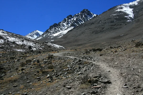 谷和山-喜马拉雅山脉、 印度 — 图库照片