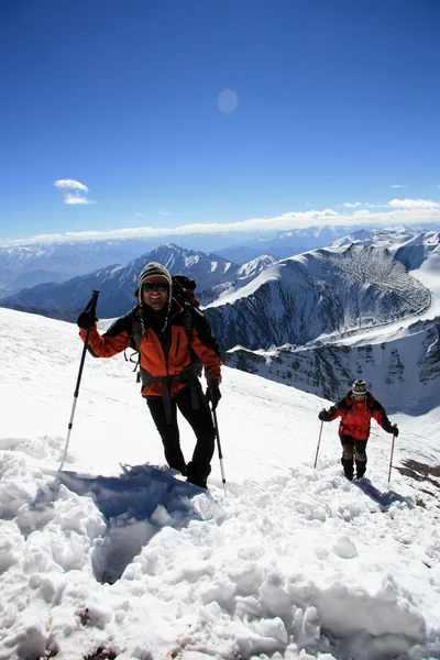 Climber - berg klim-stok kangri (6, 150m - 20, 080ft), india — Stockfoto