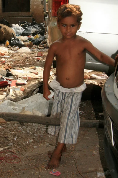 街头男孩-孟买，印度 — 图库照片