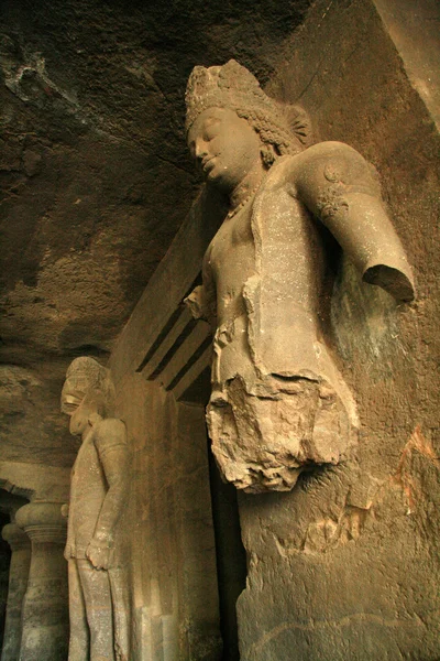 바위-Elephanta 섬 뭄바이, 인도에서 조각 하는 하나님 — 스톡 사진