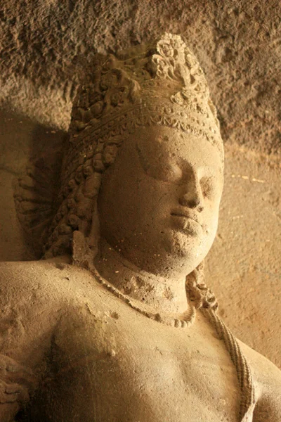 エレファンタ島、ムンバイ、インド - 岩の彫刻の神 — ストック写真