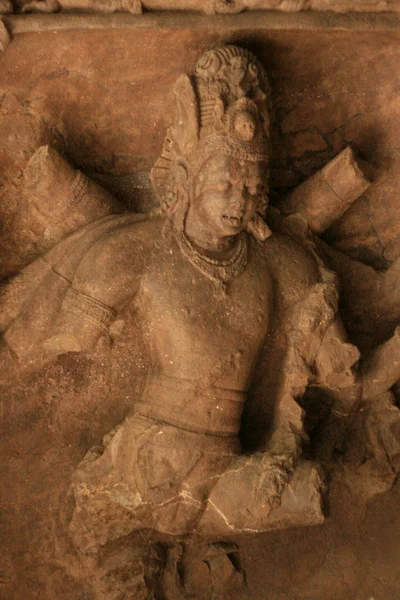 God Carving in Rock - Elephanta Island, Mumbai, India — Stock Photo, Image