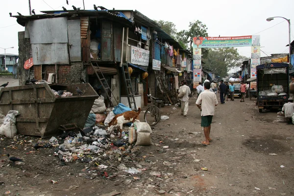 Nyomornegyedek, Bombaby, Mumbai, India — Stock Fotó