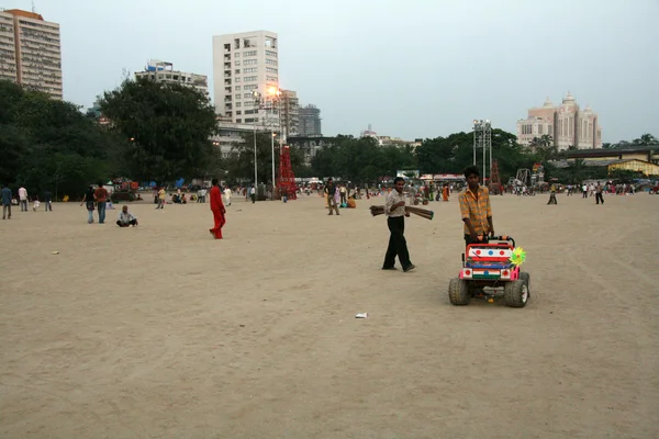 Chowpatty beach, mumbai, Indie — Zdjęcie stockowe