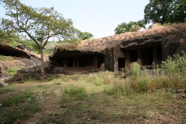 佛教洞穴-桑杰甘地 n.p.孟买，印度 — 图库照片