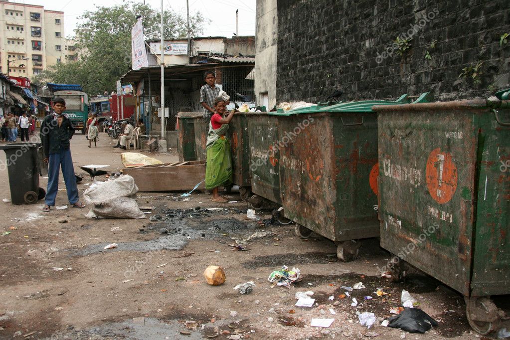 Trash Cans - Slums in Bombaby, Mumbai, India – Stock Editorial Photo ...