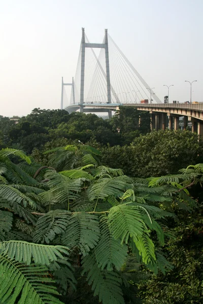 印度加尔各答，胡格利桥 — 图库照片