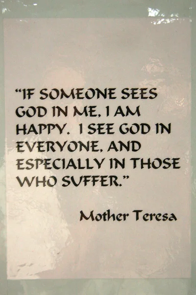 Mother teresas quote -, kolkata, indien — Stockfoto