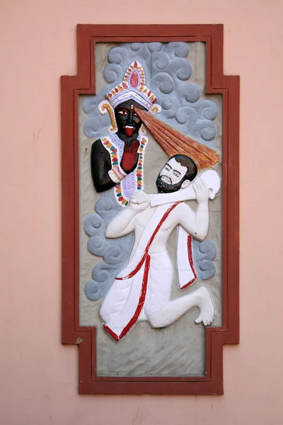 壁の彫刻 - ベルールマト、コルカタ、インド — ストック写真