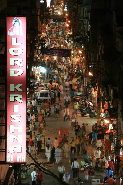Delhi staden nattetid, Indien — Stockfoto