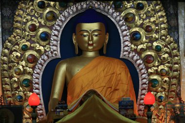 Buddha Statue at Home Of Dalai Lama), India clipart