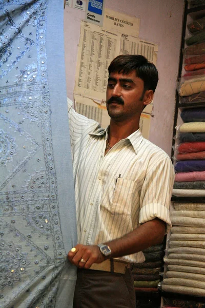 Tygaffär - jaipur, Indien — Stockfoto