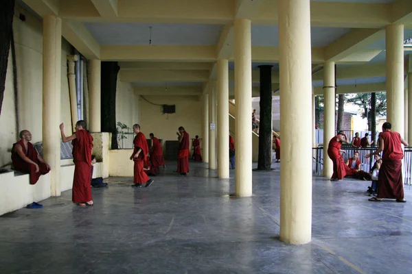 I monaci discutono a casa del Dalai Lama, India — Foto Stock