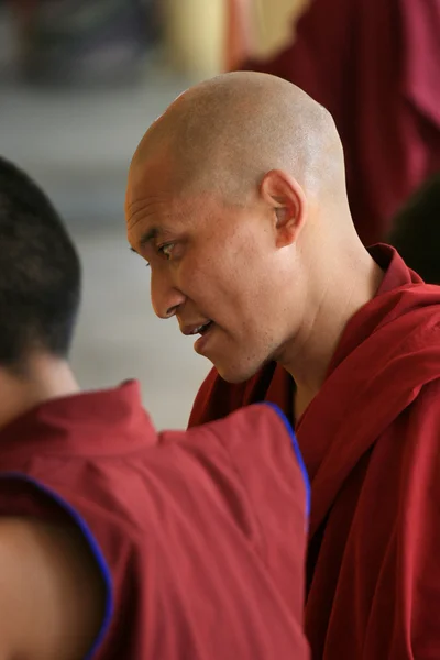 Boeddhistische monnik in het huis van dalai lama, india — Stockfoto