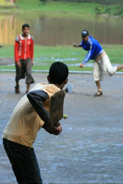 Unga cricketers, Indien — Stockfoto