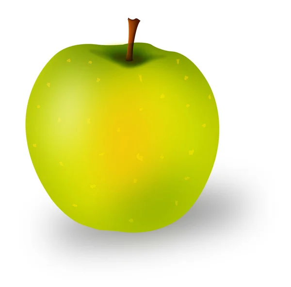 Grafické znázornění čerstvé zelené jablko izolovaných na bílém pozadí — Stockový vektor