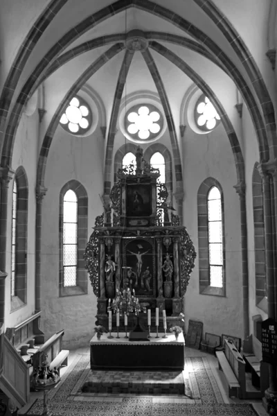 Inomhus scen från sekulära kyrka carta, Transsylvanien — Stockfoto