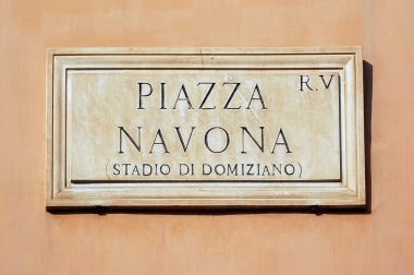 Navona Square Marble Plate in Rome clipart