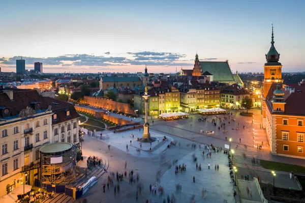 Oude stad panorama van Warschau — Stockfoto