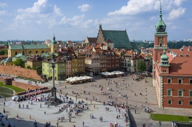 Aerial view of the Warsaw's old town clipart