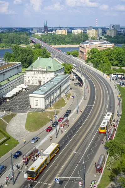 Fiume Vistola con ponte WZ a Varsavia — Foto Stock